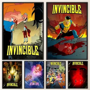 [NoFrame] Invincible Season 2 Atom Eve Canvas Poster | Superhero Wall Art Print Decor for Bedroom, Living Room & Bar