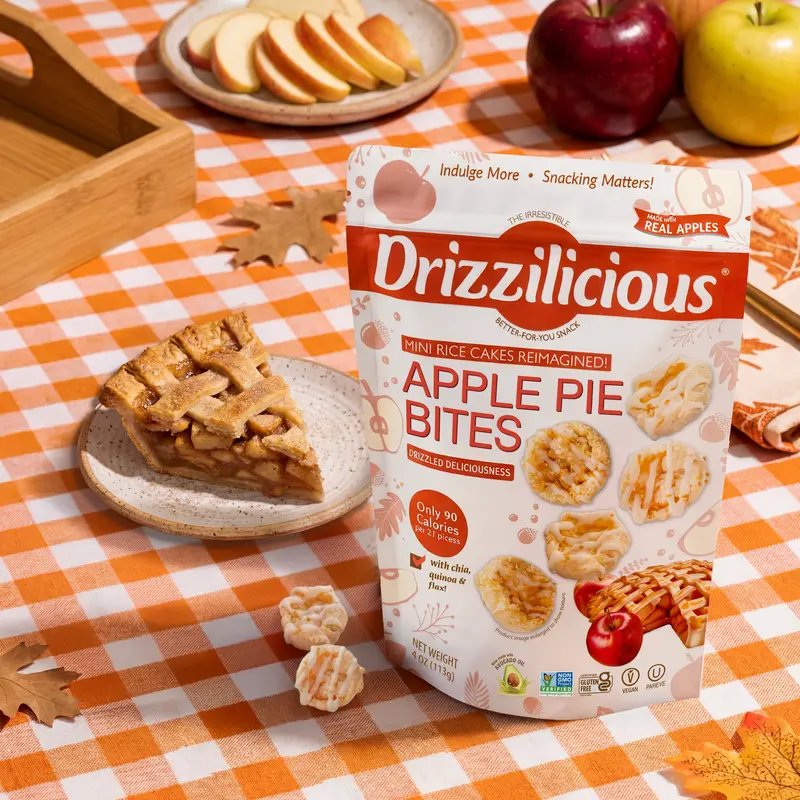 NEW! 6 Pack Drizzilicious Apple Pie Mini Rice Cakes  - 4oz Bags