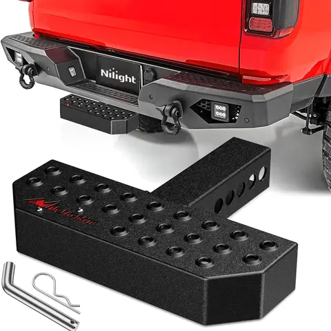 Nilight 2" Receiver Car Hitch Step - Anti-Slip Textured Black Upgraded 11.9in Bar, 5/8” Pin Clip, Rear Bumper Guard Protector for Pickup Trucks, SUVs | Truck Accessories, Car Accessories