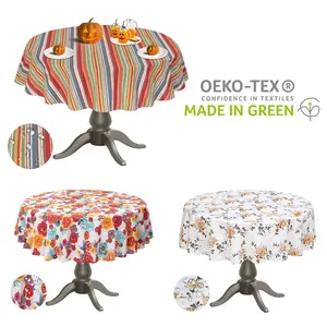 Ruvanti 70 Inch Round Premium Tablecloth, Wrinkle Round Table Clothes, Washable Cotton Table Clothes Cover for Kitchen Dining, Wedding Birthday Party, Buffet Restaurant, Banquet