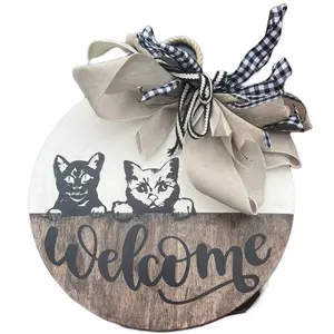 Custom Farmhouse  style round door signs Decor