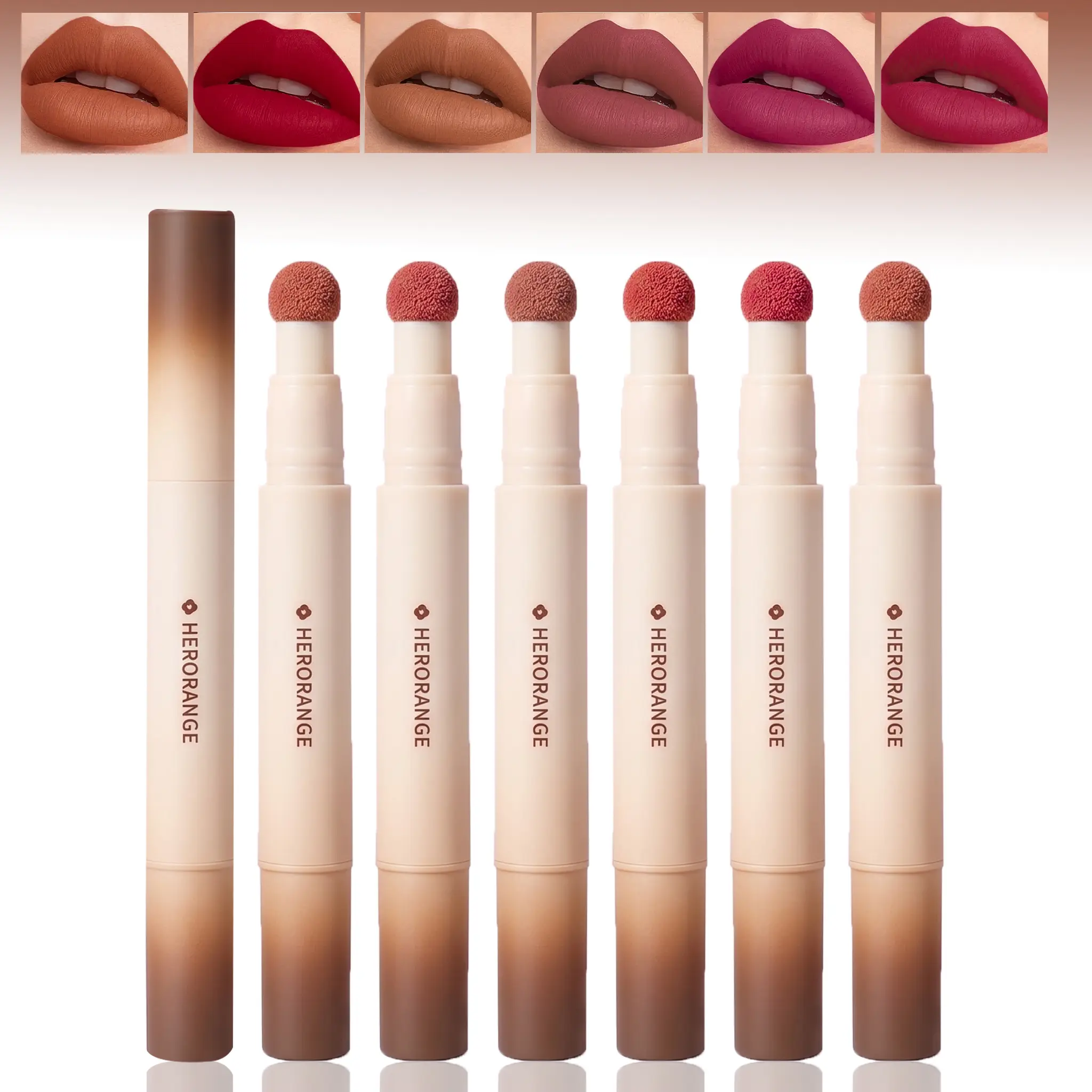 6-Piece Velvet Matte Lip Crayon Set: Waterproof & Long-Lasting Creamy Peach Nudes, Non-Drying Formula - Shades From Daytime to Halloween, Great Fall Gift for Teens！！