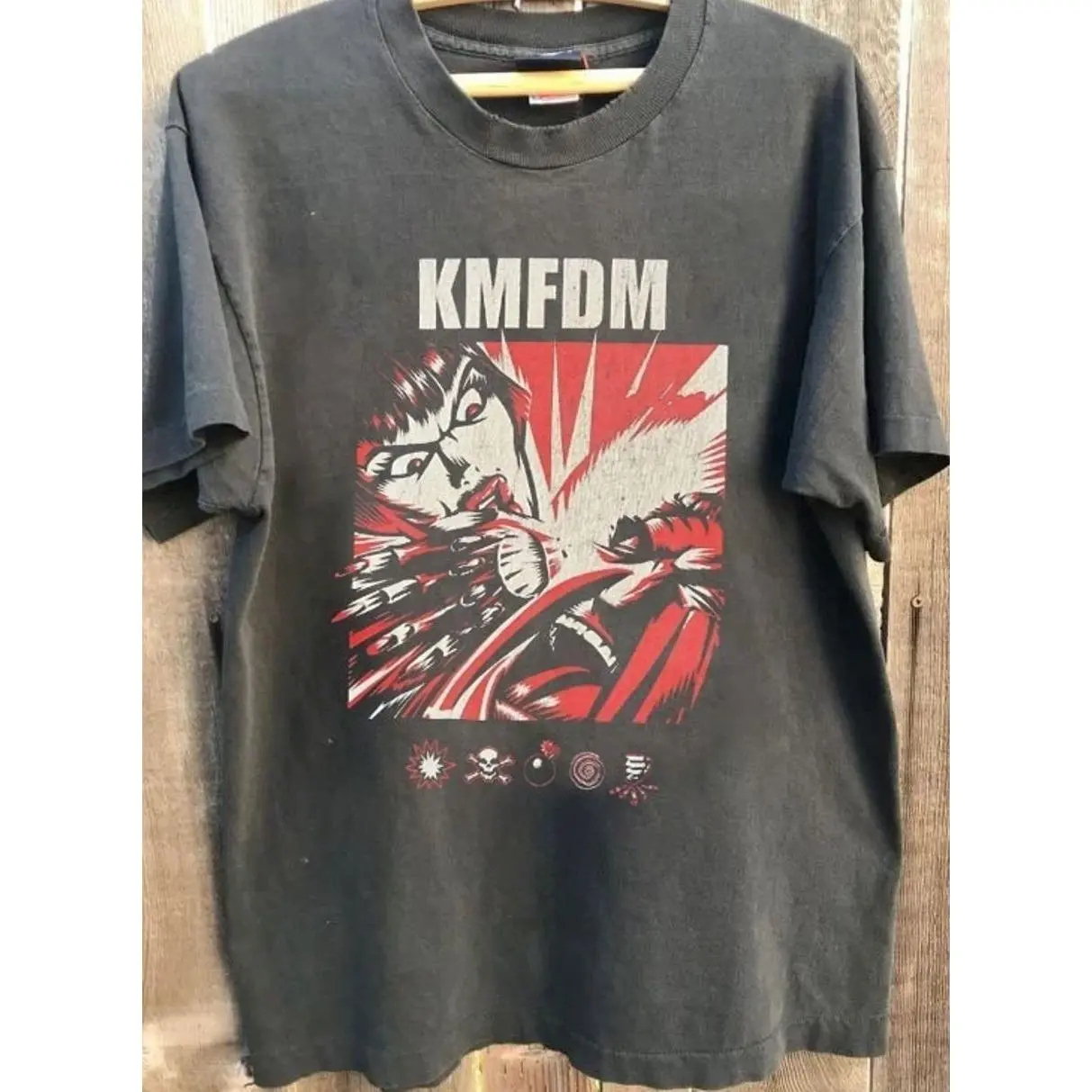 KMFDM Band Concert Shirt Rare Design Charcoal Unisex Shirt S-5XL KH16857 R