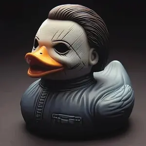 Room Decor 1pc Resin Horror Movie Character Duck Figurine, Classic Halloween Collectible, Unique Desk Decor, Novelty Gift Item