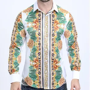 CAMISA PLATINI DE PALMAS CON PEDRERIA