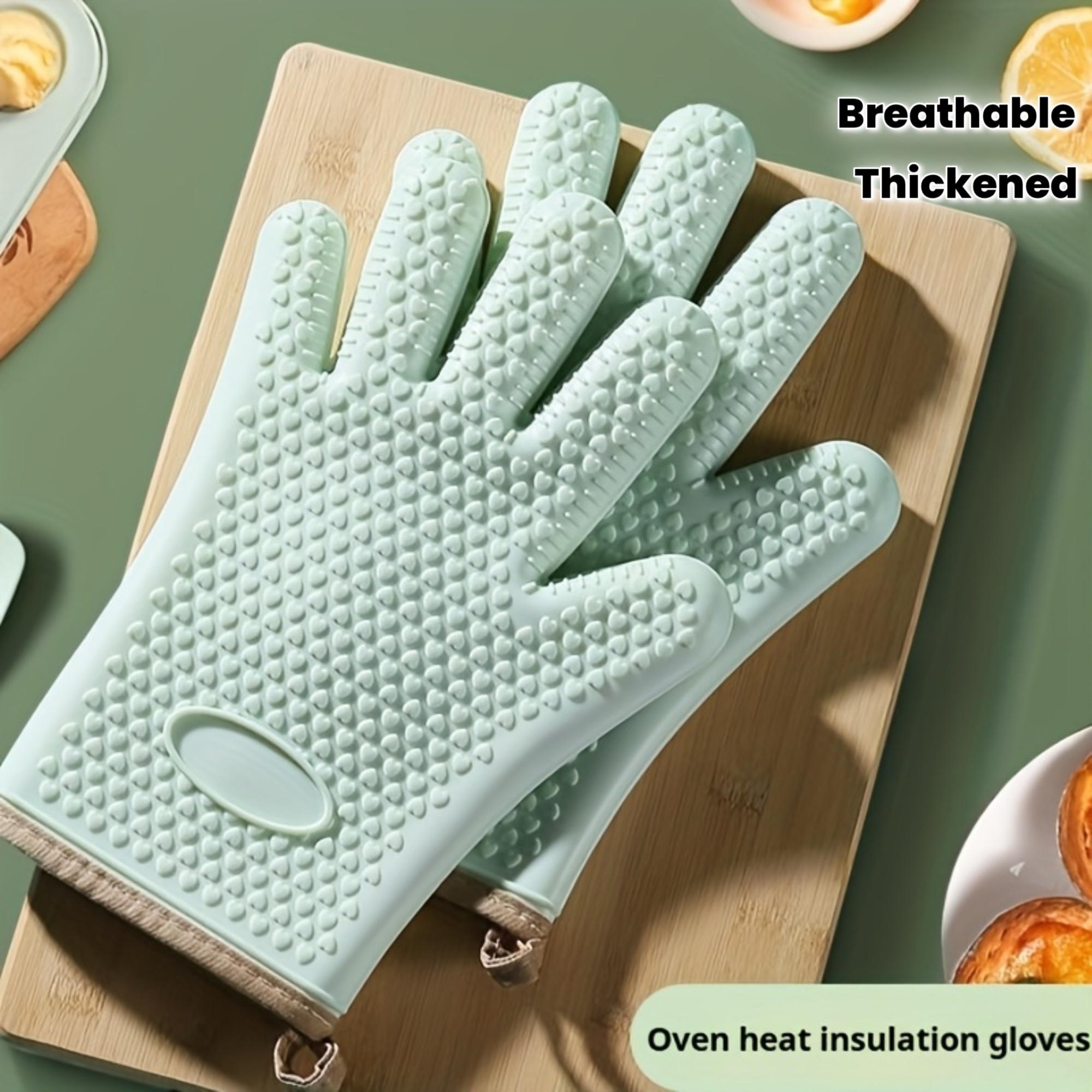 2pcs Set, A Pair of Thickened Heat-Resistant Oven Mitts, Non-Slip Silicone Gloves, Breathable Kitchen Oven Mit 2pcs Set, A Pair of Thickened Heat-Resistant Oven Mitts, Non-Slip Silicone Gloves, Breathable Kitchen Oven Mit