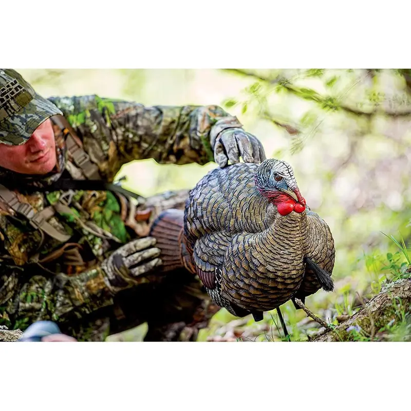 LCD Half-Strut Jake Turkey Decoy| Durable Realistic Lifelike Collapsible Standing Hunting Decoy with Carry Bag & Stake, AVX8012 Solar Trail Camera Phone Alerts