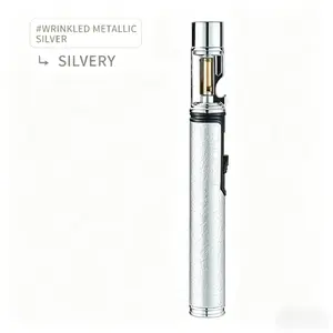Wrinkle Metallic Silver Slim Lighter, No Gas Included Transparent Window Metal Ignition Tool with Bottle Opener for Daily Use