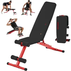 880LB Weight Bench for  Gym, 8-Position Backrest Adjustable Workout Bench for Strength  - Incline Decline Flat, Foldable & Compact for Small Space Apartment Room Garage