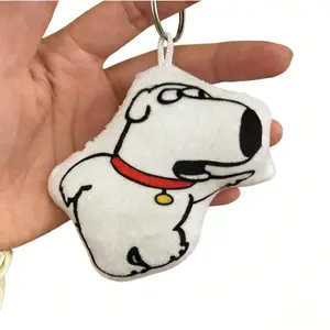 【God Guides You to Click】Funny Talking Brian Cartoon Dog Key chain Toy – Prank Gag Sound Hanging Stress Relief Voice Key Ring, Silly Cute Pet Pendant for Car, Bag & Backpack, Novelty Joke Fun Gift Decoration 【6889 Favorites】