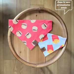 Burger N' Fries / LAST CHANCE / Reversible / Over-the-Collar / Pet Bandana