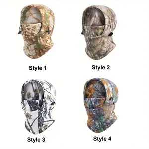 Winter Warm Wool Camouflage Pattern Hat, Perfect for Hiking, Horseback Riding, Skiing, Hunting, Windproof Face Mask, Christmas Gift