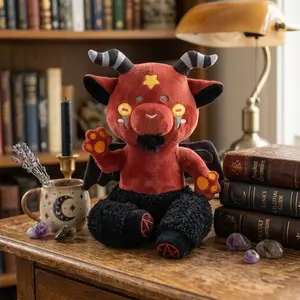 Spooky Cute Baphomet Plush Room Decor 12.6in