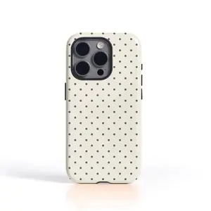 Classic white polka dots Cover for iphone 17 phone case 16 pro max 15 Plus 14 13 12 11 Cute, clear, military-grade, high-end, durable, shockproof, and drop-resistant 2-in-1 glossy phone case