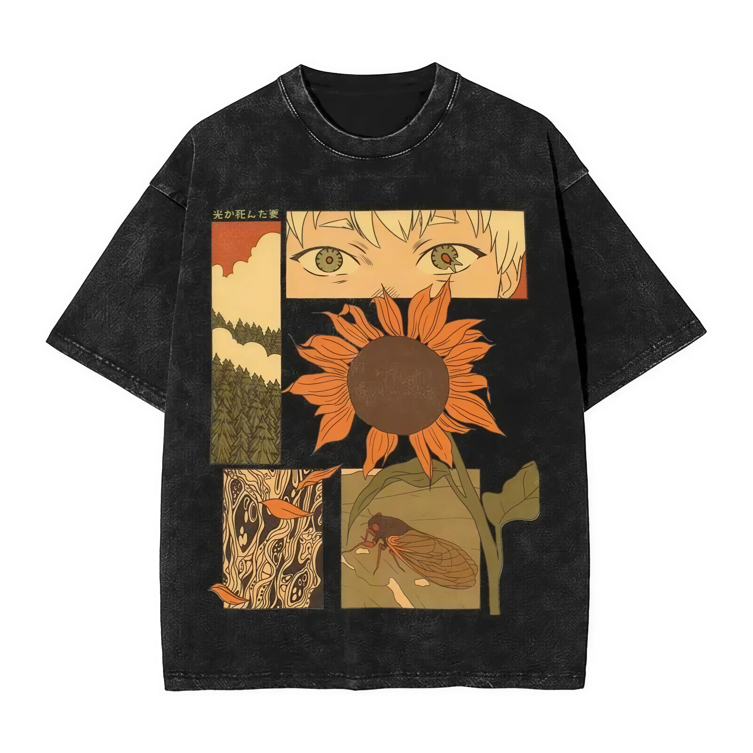 Men T-Shirt The Summer Hikaru Died Washed T-Shirts Trendy Cool Summer Tee Shirt Streetwear Design Cotton Clothes Birthday Gift Distressed Festive