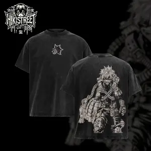 [HIKISTREET] Vintage Bakugo T-Shirt My Hero Academia Merch Grunge Washed Oversized Tee King Explosion Murder Streetwear Gift MHA Anime Top