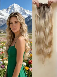 💁‍♀️ Must-Have Golden Blonde Hair Topper with Bangs | Premium Kanekalon, Natural Volume for Thinning Hair, Elevate Your Hair & Confidence Effortlessly