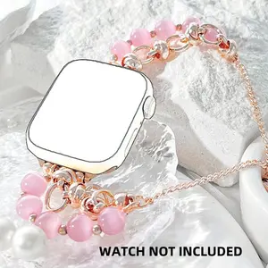 Watch Band Compatible with Apple Watch 38mm-49mm, Adjustable Metal Strap Cowboy Chain Bracelet with Charms for iWatch Series 1-10, Ultra, Ultra2, SE, Wearable