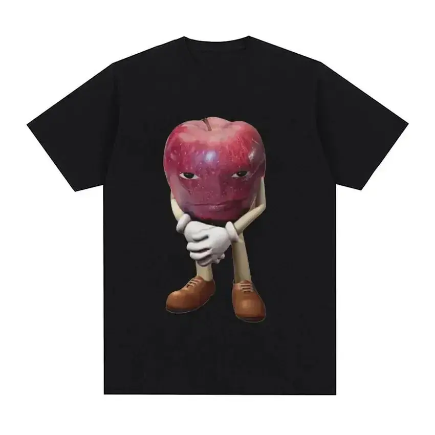 Retro Apple design men T-shirt Meme funny t shirt women Graphic Harajuku Streewear Clothes Causal Female Y2K Tops Tee