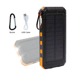 10000mAh Portable Solar Power Bank with Strong Double Headlights, Dual LED Flashlights, Eco-Friendly Compact Design for Travel, Camping (Halloween Gifts) – Outdoor Torch Light for Home Improvement