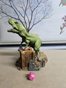 Fates End T-Rex Dice Tower Hand Painted 3D Printed Dinosaur Dice Tower for TTRPG Warhammer DND Nerd Gift Unique Collectible