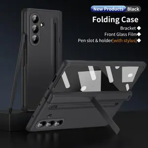 Fin With Touch Pen for Samsung Galaxy Z Fold 7 6 5 4 3 Hinge Armor Shockproof Magnetic Kickstand 360 Full Protection Folding Cover