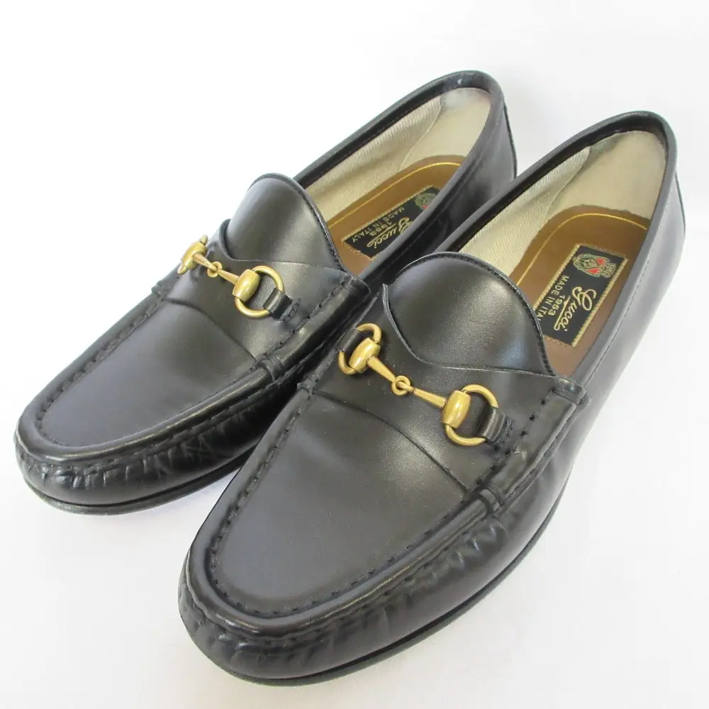 Pre-owned GUCCI Calfskin Small Leather Goods Leather Loafers
