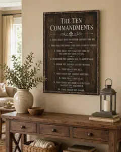 The Ten Commandments Thou Shalt Have No Other Gods Before Me Metal Hanging Sign Inspirational Signs Gift Farmhouse Rustic Wall Art Home Office Living Room Wall Decoration 12 x 8 Inches,Summervibes,SummerWins,DealsForYouDays