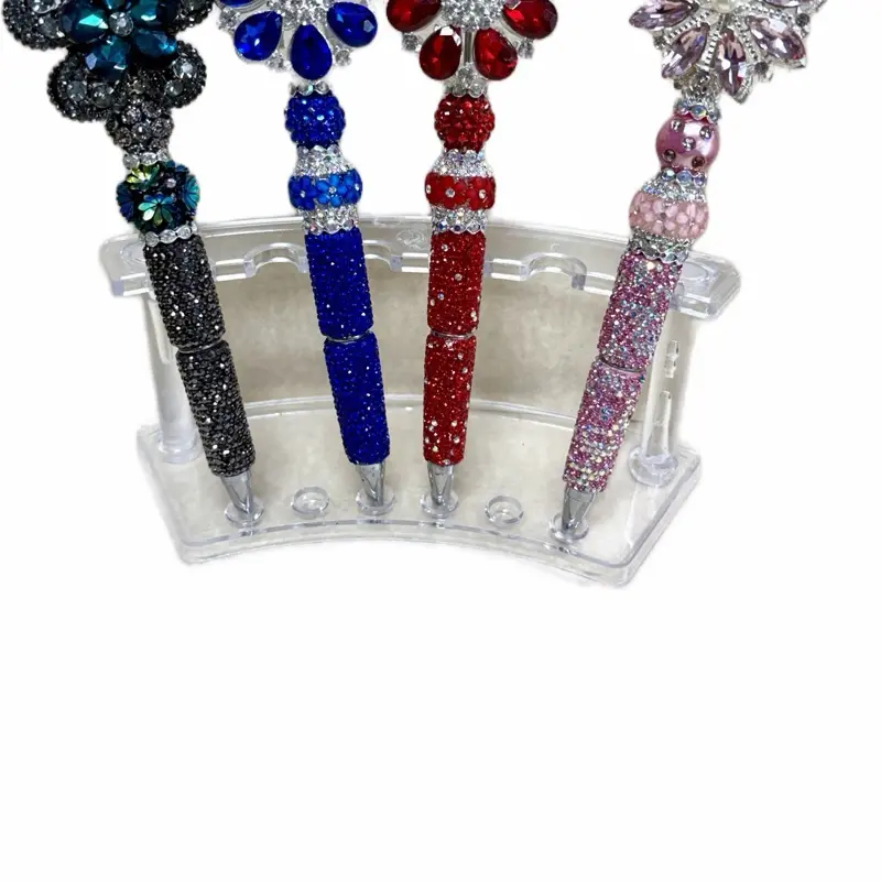 Big Bling Beaded Rhinestone Pens on Extended Rod with Beautiful Crystal Focal Beads for Stylish Writing Big Bling Beaded Rhinestone Pens on Extended Rod with Beautiful Crystal Focal Beads for Stylish Writing