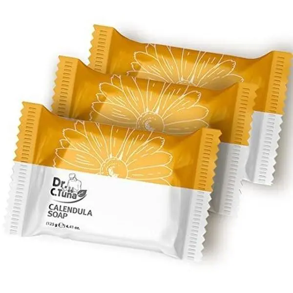 FARMASI Calendula Soap Bars, Hydrating Cleanser for Face & Body, For Sensitive & Dry Skin, 3-Pack (125g / 4.41oz Each), Body Care, Foam, Cruelty Free, Sudsy Cleaning, Plant-Based, Cleansing, Body Wash, Fresh And Clean