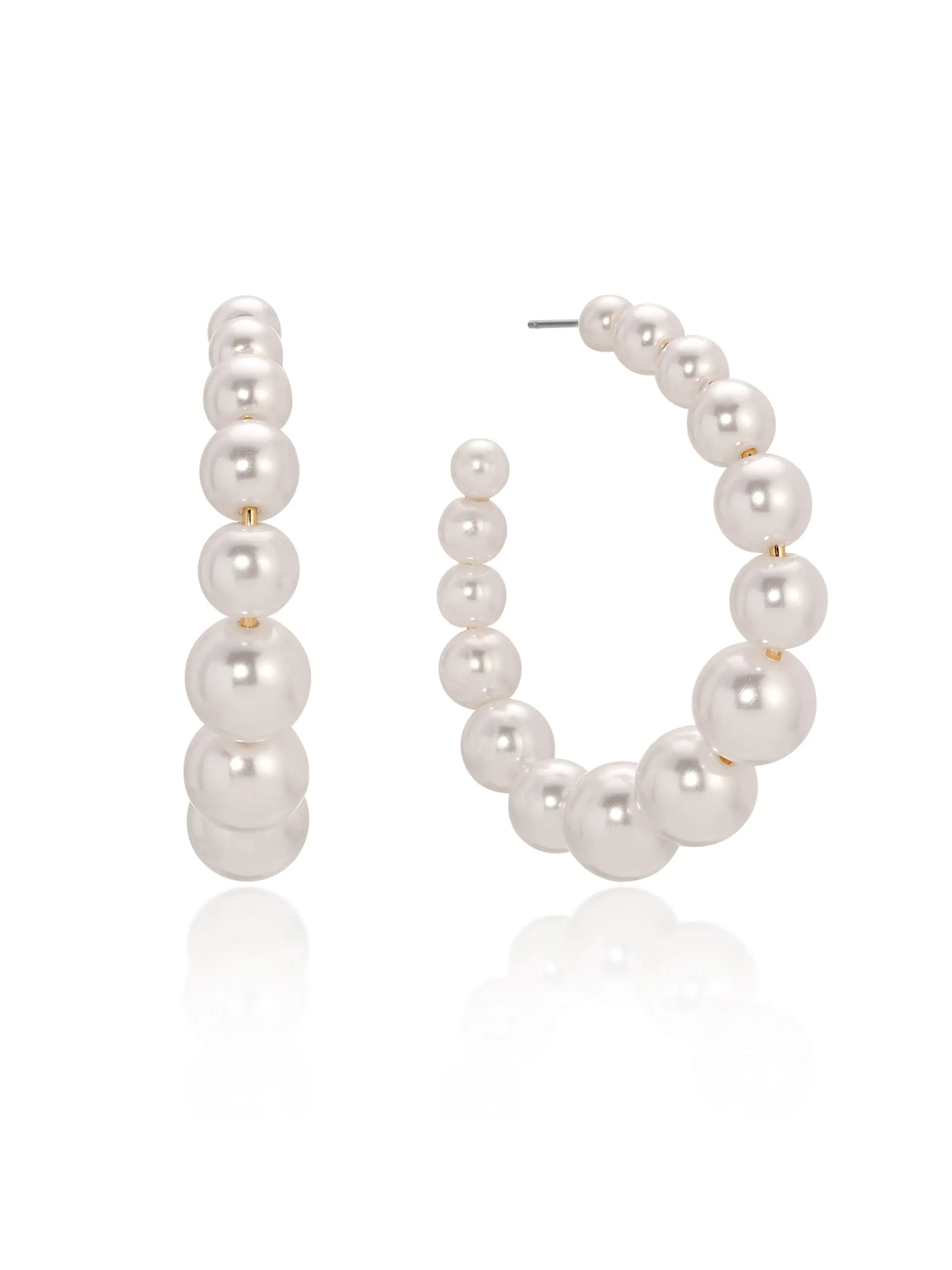 Pearl Bubble Hoops High Quality Earrings – Bubble Hoops with Acrylic Pearls | Elegant Statement Hoop Earrings for Women Tahitianpearl