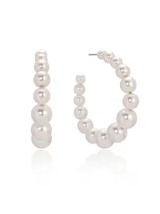 Pearl Bubble Hoops High Quality Earrings