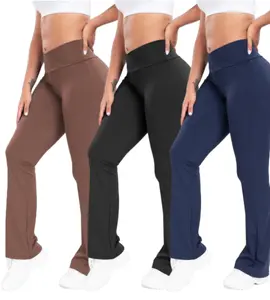 Arsoxy Women's High-Waisted Crossover Yoga Flared Legging Pants Bootcut
