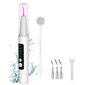 Oral Plaque/Tartar Remover for Teeth, Electric Tooth Cleaner Tartar Remover for Teeth with LED Light,5 Modes Rechargeable Teeth Cleaning Kit with Dental Tools, 3 Replaceable Heads Pet Safe Use Removable Adjustable