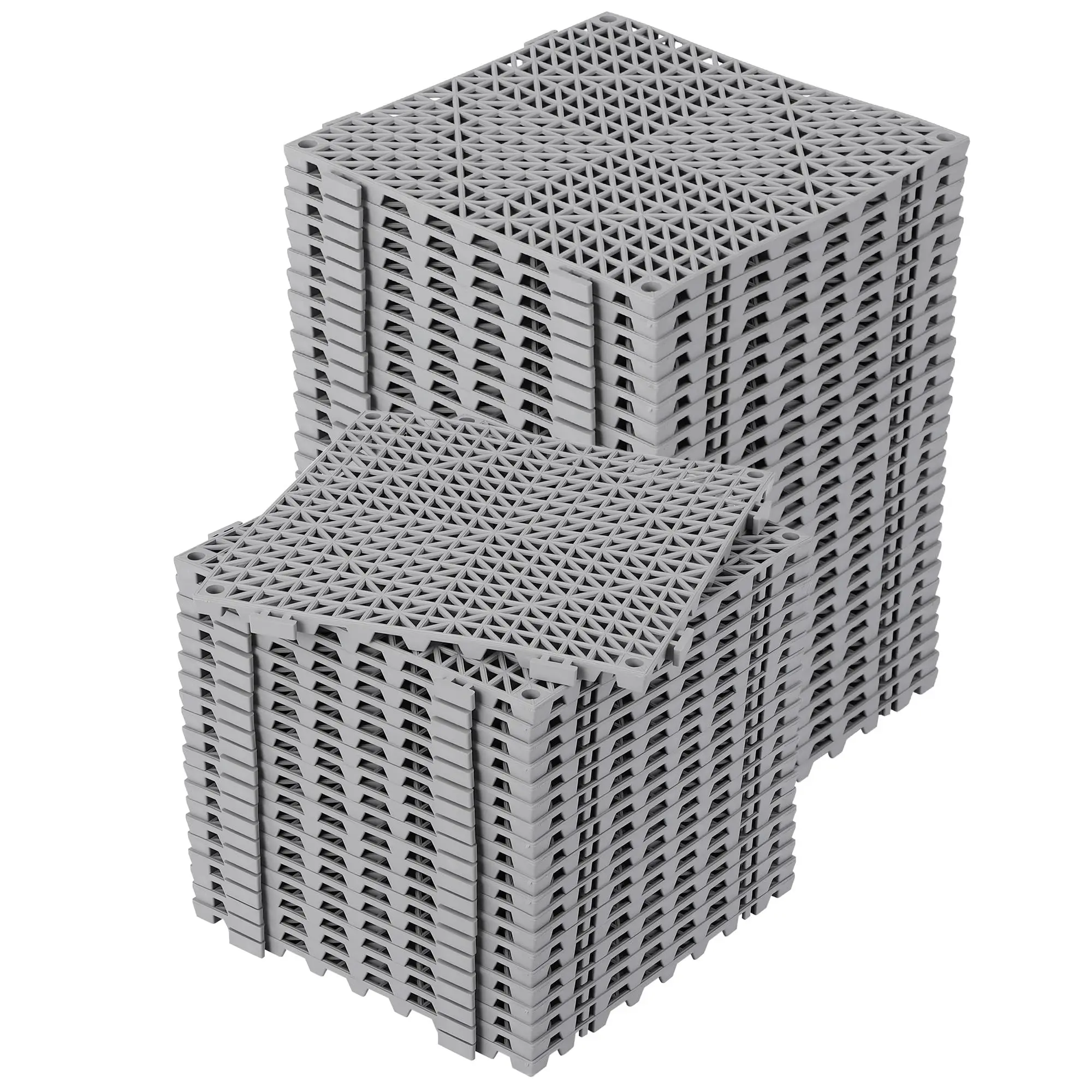 Garvee Modular Interlocking Cushions, 50 pieces, 30.5 x 30.5 cm, splice drainage mats, soft PVC, interlocking drainage holes for garage, garden, kitchen, deck, pool, outdoor