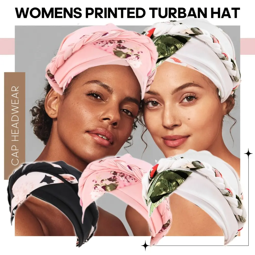 3pcs Floral Braided Turban Hats for Women - Soft, Breathable, and Stylish Headwraps in Black/Floral, Pink/Floral, and White/Floral Patterns - Perfect for Casual Attire, Banquets, and Mother's Day Gifts, Head Scarf