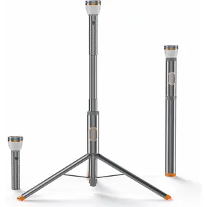 Telescopic Camping Light Collapsible 800 Lumens IP65 Waterproof Smart Remote Magnetic Base USB Rechargeable Battery Adjustable Height for Outdoor Adventure Hiking Emergency Lighting