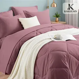 5/7PC Luxury Check Comforter Set - Ultra Soft Fluffy All-Season Bedding Set, Breathable Thick Comforter, Queen/Full/King Sizes Bed in a Bag