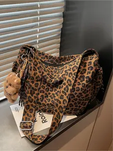 Vintage Leopard Print Shoulder Bag, Casual Crossbody Bag, Simple and Stylish, Perfect for Daily Use, Women's Fashion Accessory, Cross Body Bags