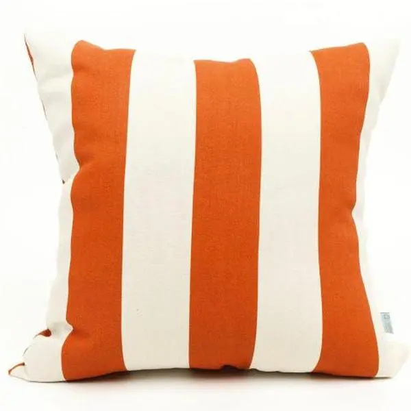Majestic Home Burnt Orange Vertical Stripe Extra Large Woven Fabric Pillow - Polyester Cover, Plush Super Loft Recycled Polyester Fiber Fill, UV Protection, Indoor/Outdoor Comfy Supportive Bedding Accent