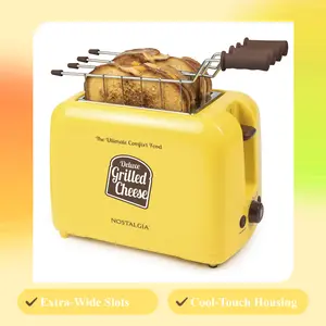 Deluxe Grilled Cheese Sandwich Toaster with Toasting Baskets with Extra Wide Slots