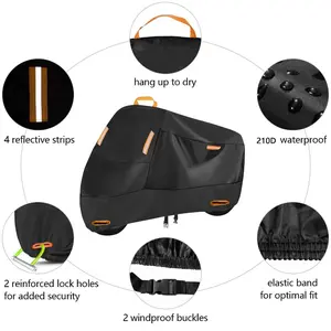 All-Weather Motorcycle Cover, Thick Reflective UV Protection, Increased Visibility, Tear-Resistant Sunscreen, Universal Fit for Motorcycles, Bicycles, Scooters