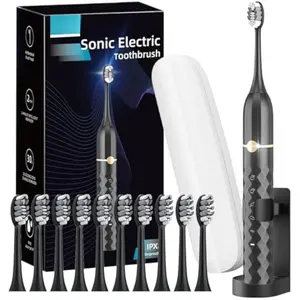 Electric Toothbrush Set, Equipped with 10 Brush Heads and Travel case,  2-Minute Timer, , 5 Modes, The First Choice for Gift Giving