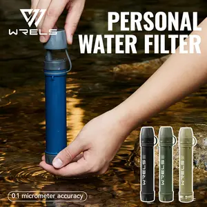 Portable Outdoor Water Filter Set, Camping Hiking Adventure Water Purifier, Emergency Survival Drinking Filter, Compatible with Water Bottles Bags