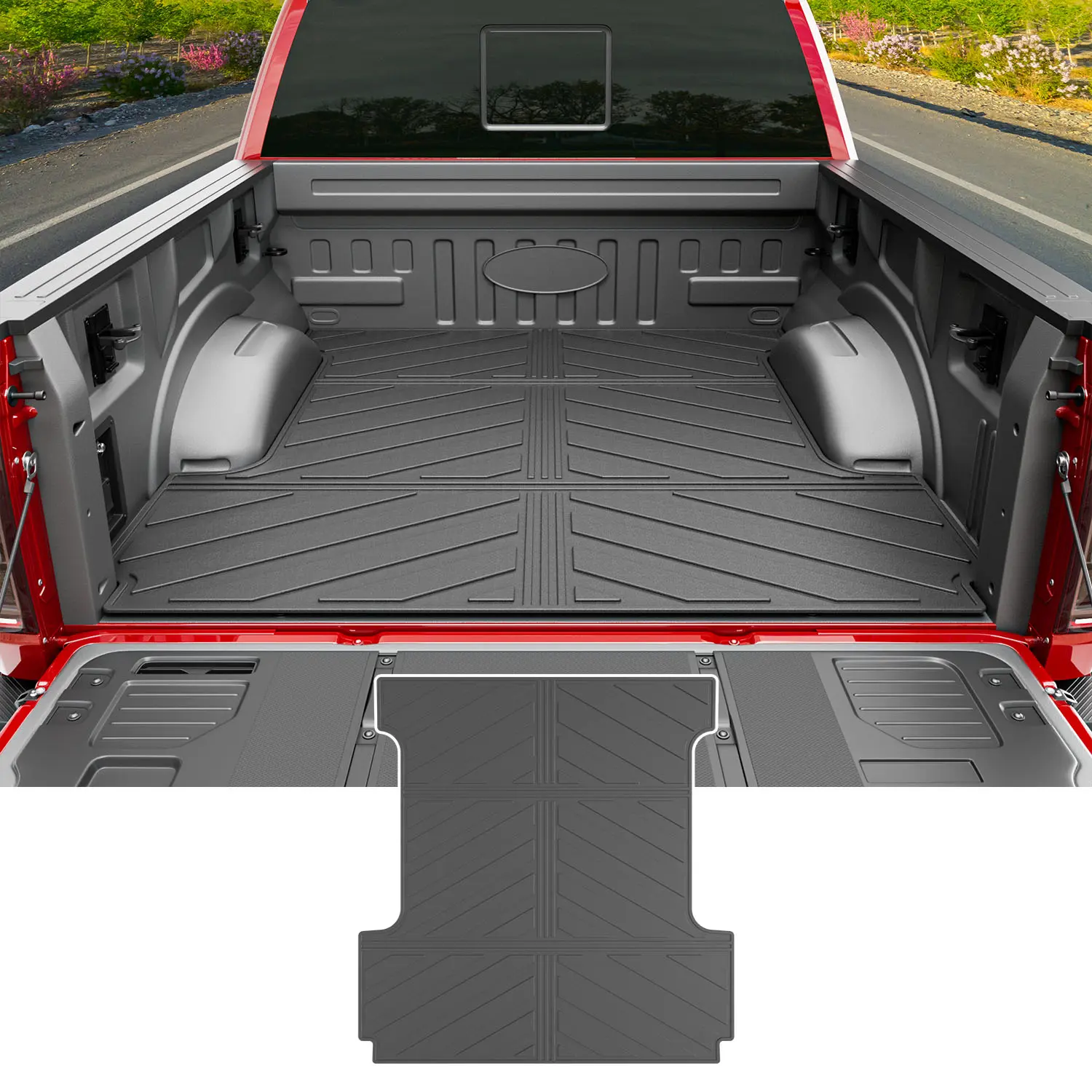 [Fits 15-26 F150] Bed Liner Compatible with 2015-2026 Ford F150 Truck Bed Mat Waterproof Bed Mat TPE Truck Bed Liner Replacement for 2015-2026 Ford F150 Accessories (3-Fold 5.5FT Truck Bed Mat)