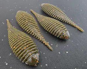 Sapper Baits 3.8" Ambush Gilly- Det Cord- Green Pumpkin with Black and Copper Flake