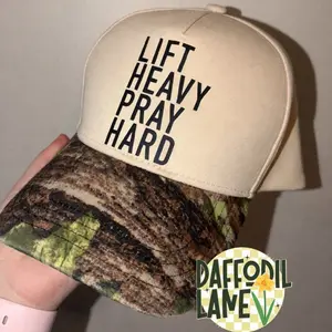 Lift Heavy Pray Hard Camo Hat
