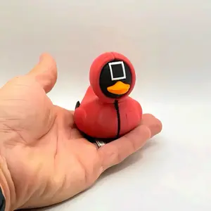 Squid Game Guard Duck – Red Jumpsuit Masked Figure | 3D Printed Collectible Duck