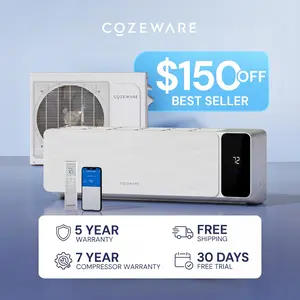 【Two packages】Cozeware 9000BTU 115V Mini Split Air Conditioner Heat Pump, 18 SEER2 Inverter Mini Split, Compatible with Wifi and Alexa, for Living Room, Bedroom, Study, Loft, Garage