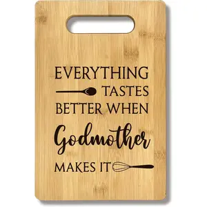 Godmother Gifts, Unique Godmother Birthday Gifts Bamboo Cutting Board Kitchen Decor, Popular Mother’s Day Gifts Cutting Boards for Godmother, Godmother Gifts from godchild